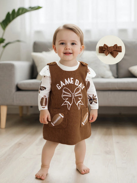 Game Day Football Cutie 3-Piece Outfit for Baby & Toddler Girls