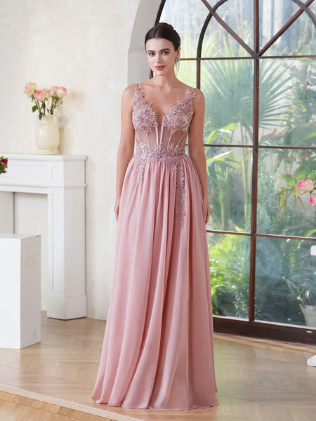 The Porscia Illusion Special Occasion Gown for Women & Teens