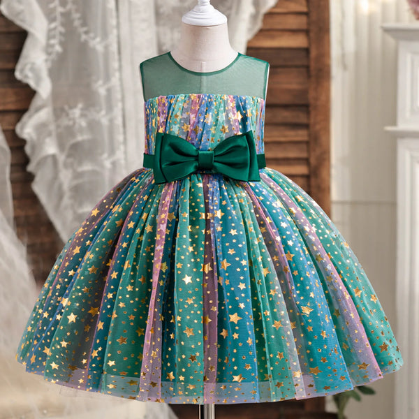 Amaryllis Rainbow & Stars Sparkly Special Occasion Dress