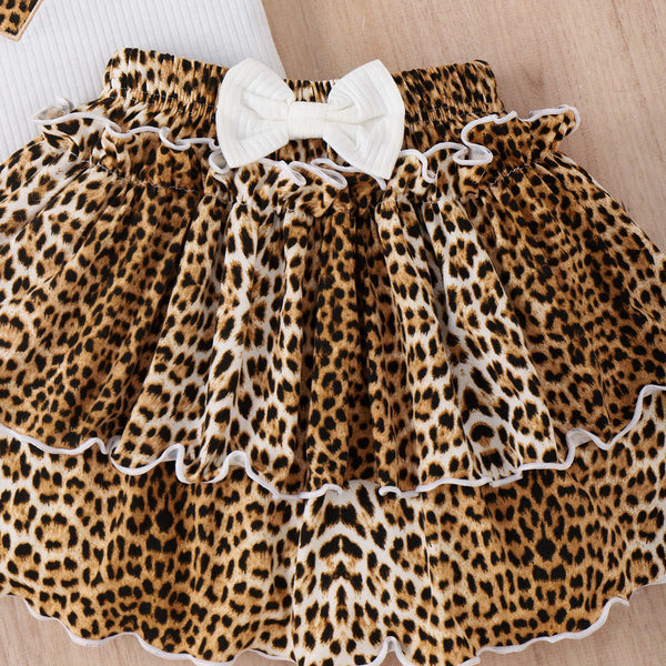 I Heart Leopard Print Skirt and Sleeveless Top Set