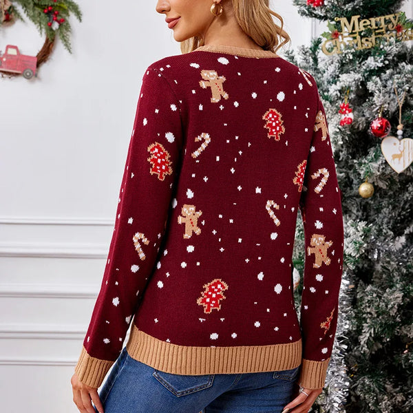 Sweet Christmas Gingerbread Holiday Sweater for Women & Teens