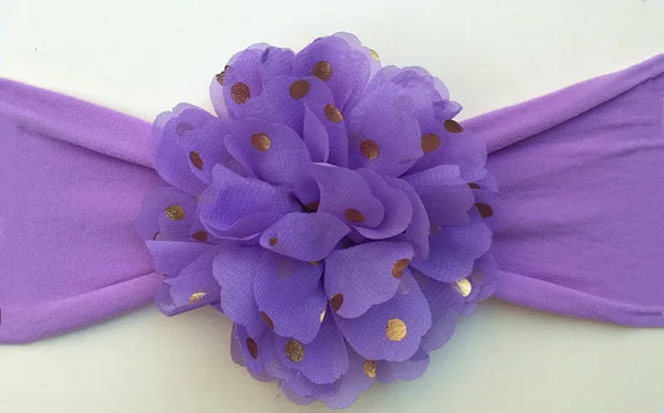 Sparkly Floral Stretchy Chiffon Headband for Baby Girls