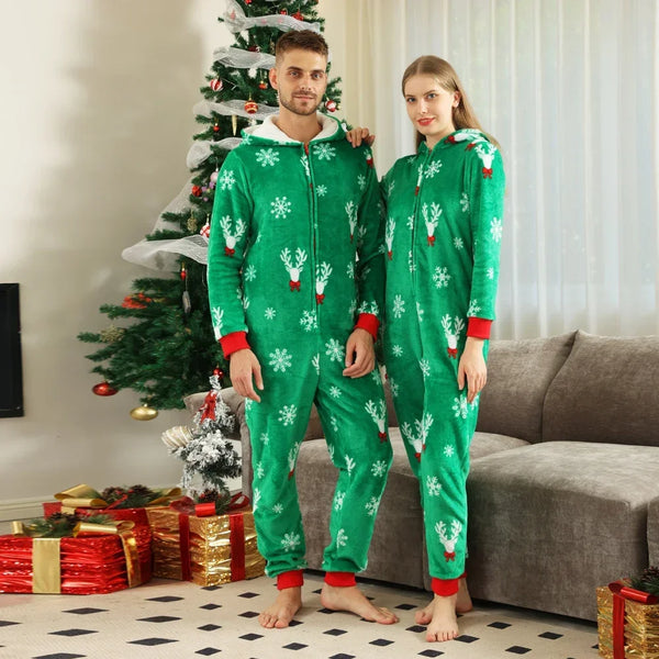 Merry Reindeer Family Matching Onesie Hooded Pjs