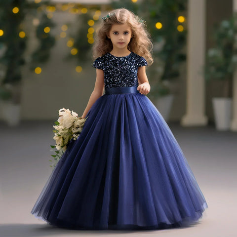 Dominique Gorgeous Sequin Tulle Ballgown Special Occasion Dress for Girls