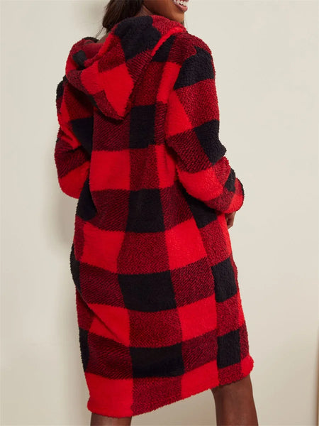 Women's Red & Black Plaid 3-Piece Lounge Set