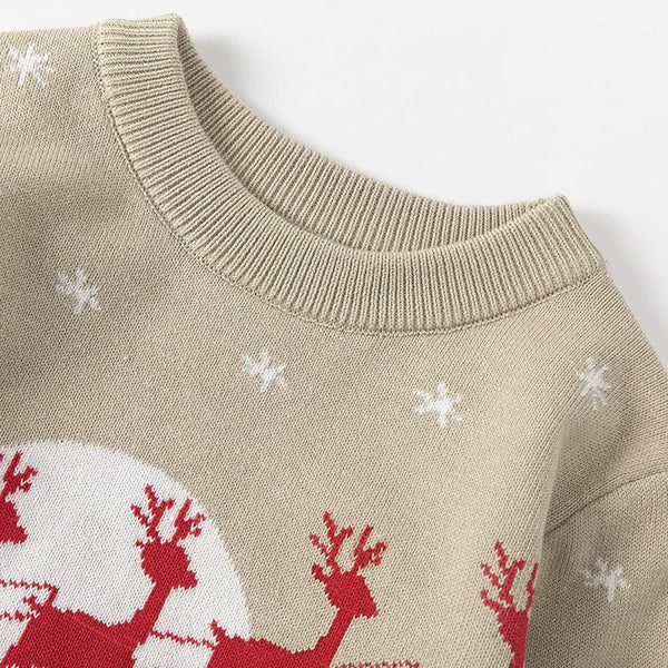 Flying Reindeer Holiday Sweater for Toddlers & Little Girls