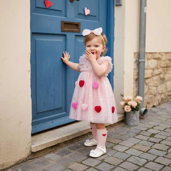 Isabella Sparkly Hearts Tutu Dress for Baby Girls