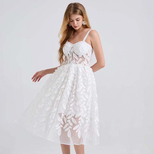 Lacy Vineyard Spaghetti Strap Sweetheart Special Occasion Dress