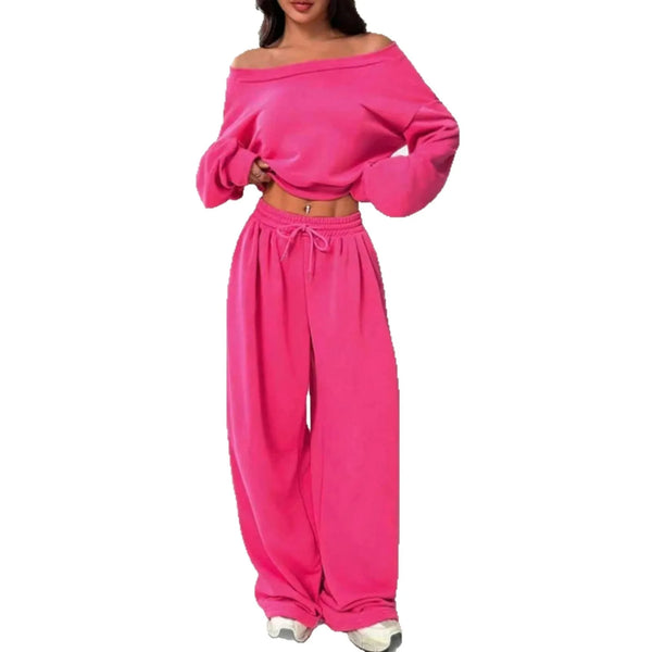 Rosa Pink Off-The-Shoulder Lounge Set for Women