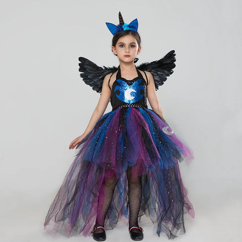 Nightmare Moon Unicorn Princess Halloween Costume for Girls