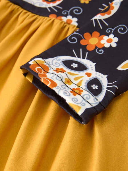 Dia De Los Muertos Kitty Twirl Dress
