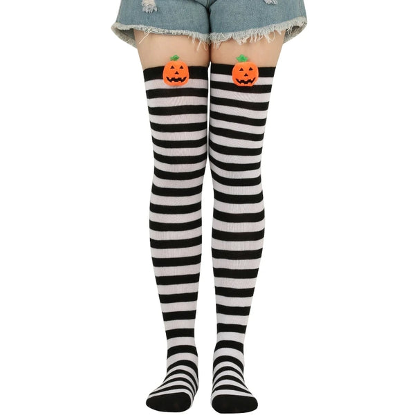 Knee-High Sassy Pumpkin Socks for Girls