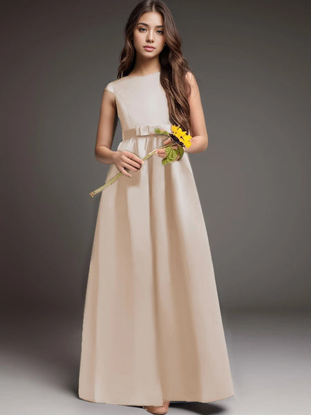 River Sleek Satin Formal Dress with Pockets for Girls & Tweens