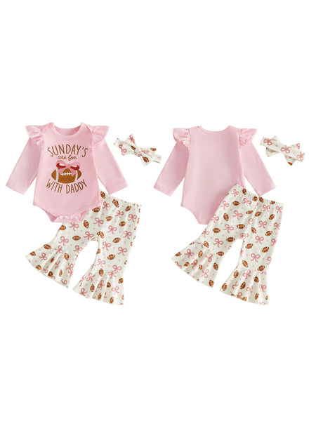 Cutest Football Fan 3-Piece Outfit for Baby & Toddler Girls