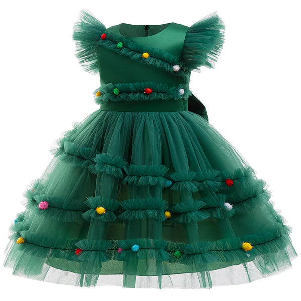 Merry Christmas Pom Pom Party Dress