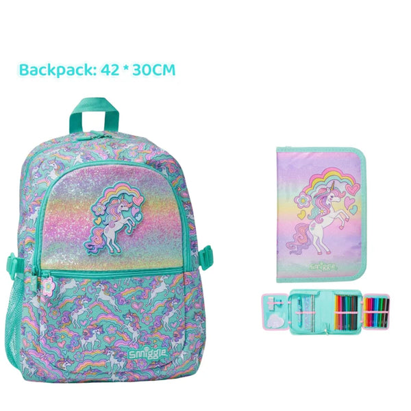Smiggle® Pastel Unicorn Sparkly Large Capacity Backpack & Accessories