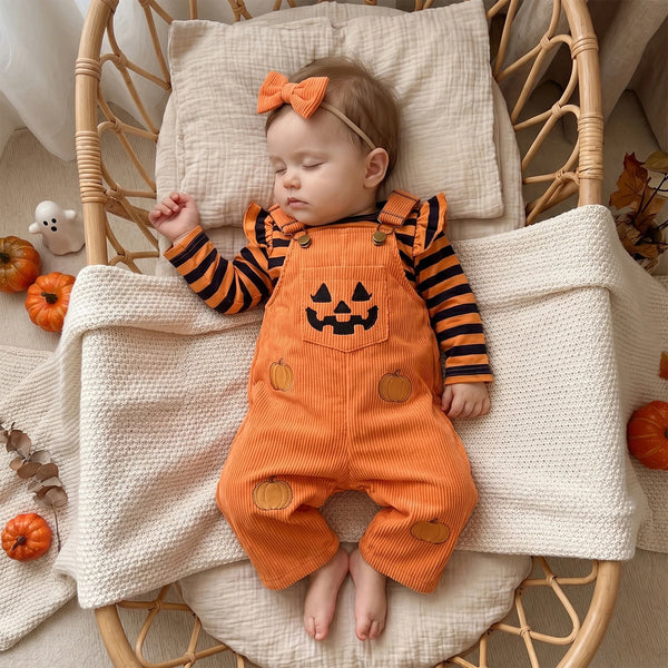 Happy Little Pumpkin Three-Piece Outfit for Baby & Toddler Girls
