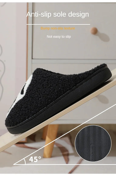 Scream Queen Black Fuzzy Slippers for Teens & Women