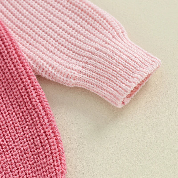 The Pink Love Chunky Knit Sweater for Toddlers and Little Girls