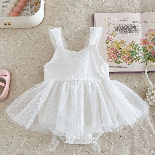 Empress Swiss Dots Special Occasion Romper Dress