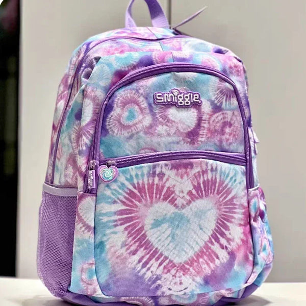 Smiggle Tie Dye Radiance Heart Backpack + Waterbottle Set