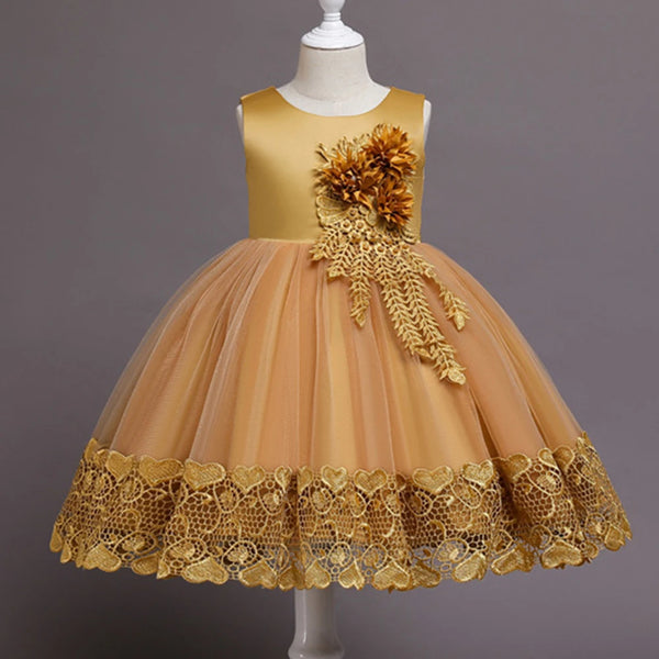 Daphne Floral Lacy Fancy Dress for Girls