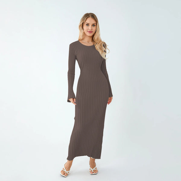 Bella Ribbed Knit Long Sleeve Dress