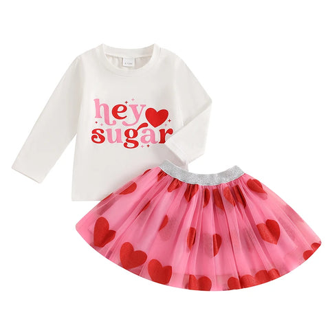 Hey Sugar Top & Matching Heart TuTu for Baby & Little Girls