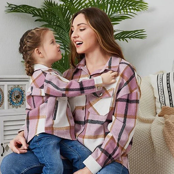 Mommy & Me Classic Plaid Button-Down Shackets for Women & Girls