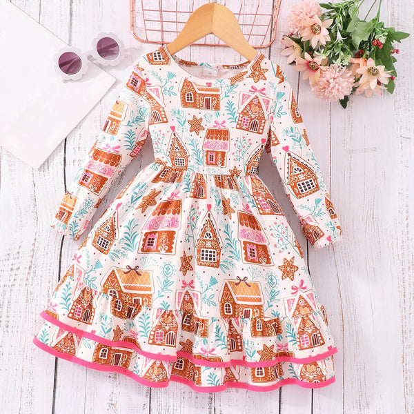 The Gia Gingerbread House Twirl Dress