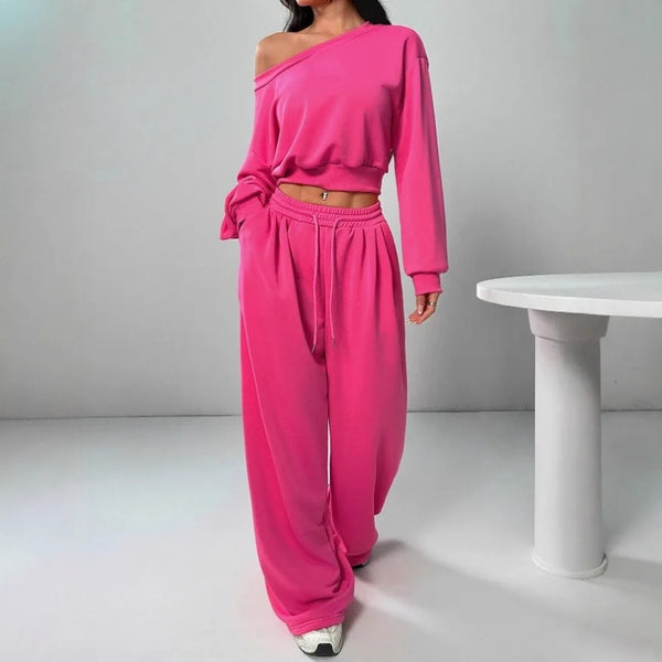 Rosa Pink Off-The-Shoulder Lounge Set for Women
