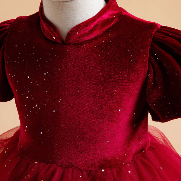 The Starry Velvet Fancy Special Occasion Dress for Girls