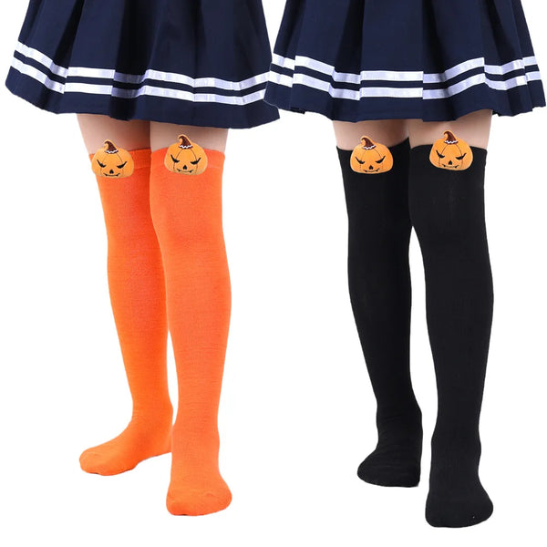 Knee-High Sassy Pumpkin Socks for Girls