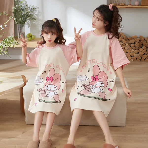 Mommy & Me: Hello Kitty Long Sleepshirt for Girls & Women