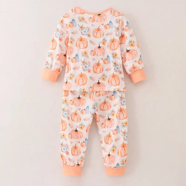 Super Soft Pumpkin PJs for Toddler & Little Girls