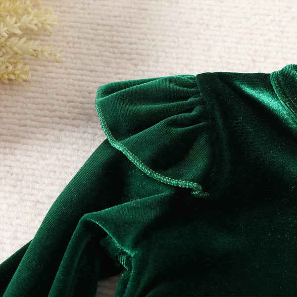 The Erica Flutter-Sleeve A-Line Velvet Dress for Babies & Little Girls