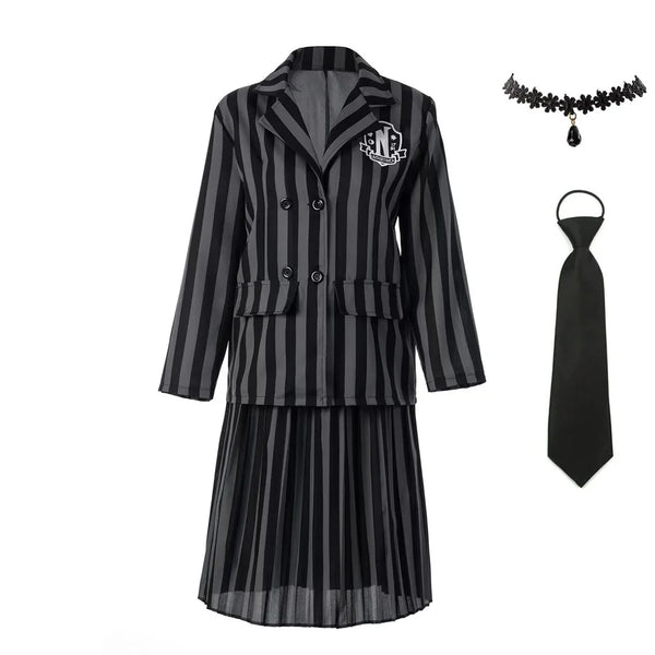 Wednesday Addams Nevermore Uniform Costume for Girls & Teens