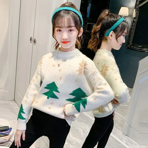 Soft & Fluffy Holiday Christmas Sweater for Girls & Tweens