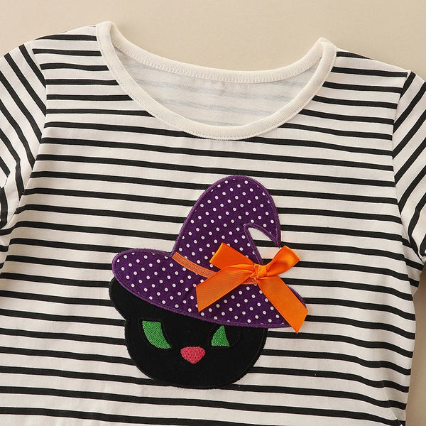 Sparkly Halloween Kitty Tulle Twirl Dress for Toddlers & Little Girls
