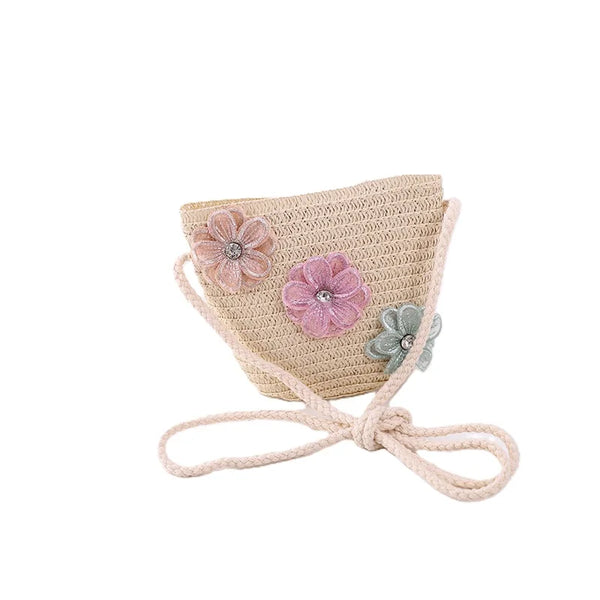 Sunny Summer Straw Hat & Purse Set for Little Girls
