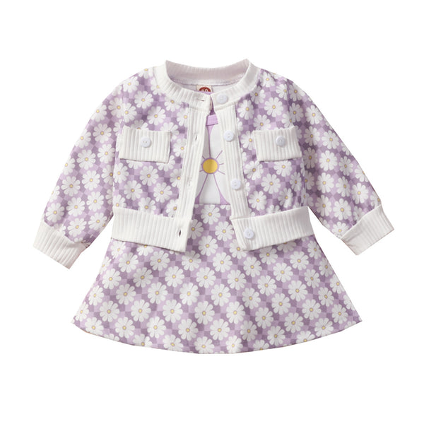Uptown Girl Dress and Matching Cardigan for Baby & Toddler Girls
