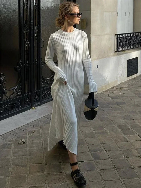 Easy Breezy Ribbed Knit Sweater Maxi Dress for Women & Teens