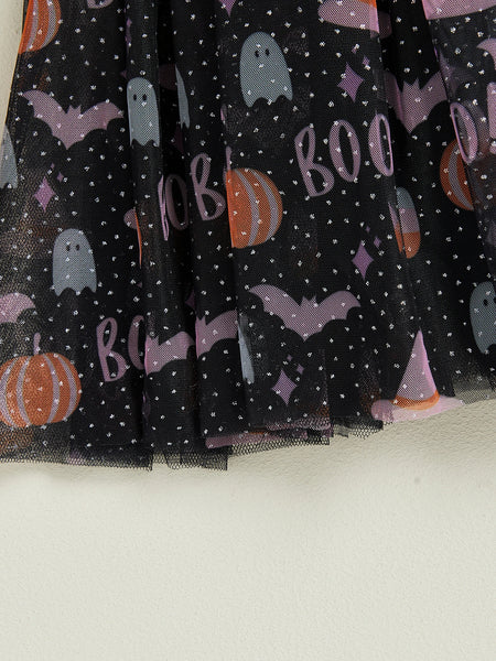 Halloween Butterfly Sparkly Black Tulle Dress with Sparkly Black Wings for Baby Girls