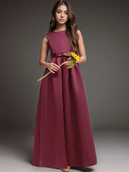 River Sleek Satin Formal Dress with Pockets for Girls & Tweens