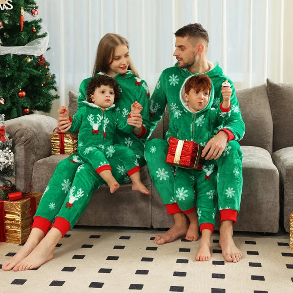 Merry Reindeer Family Matching Onesie Hooded Pjs