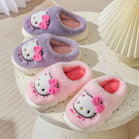 Extra Cozy Girls' Hello Kitty Fluffy Slippers