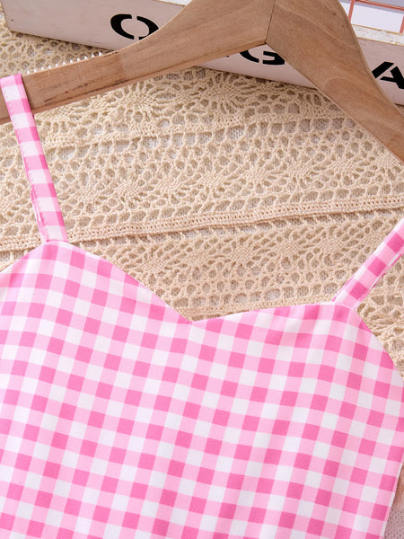 Alina Pink & White Gingham Dress