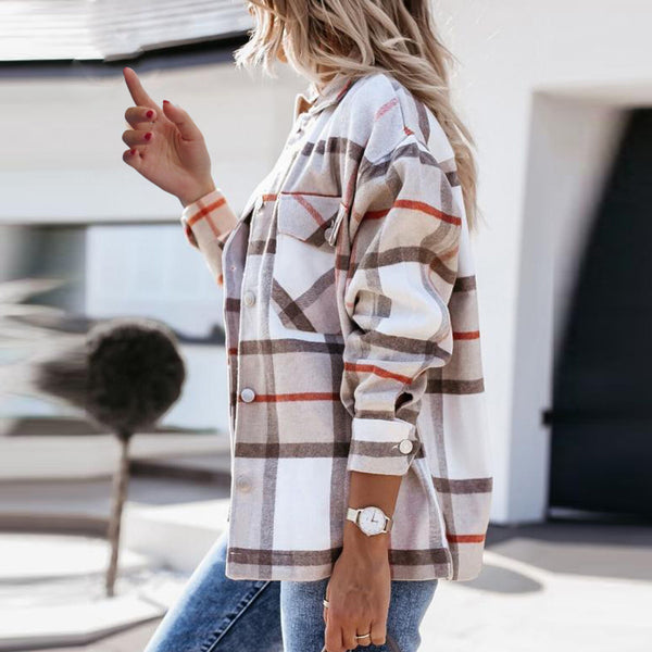 The Autumn Plaid Shacket with Silver Buttons for Women & Teens