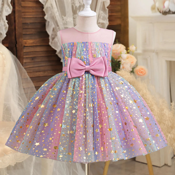 Amaryllis Rainbow & Stars Sparkly Special Occasion Dress