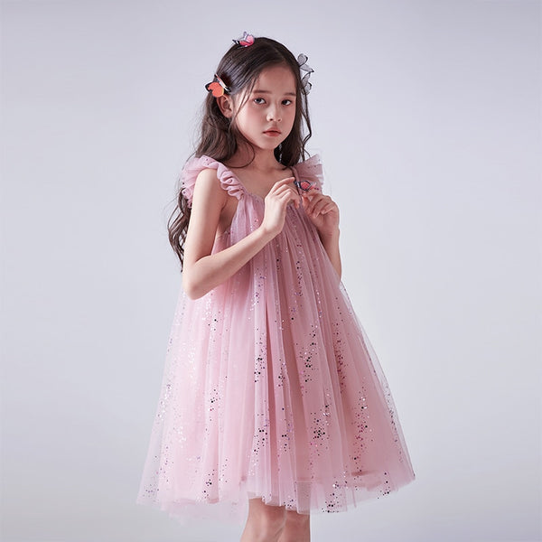 The Alex Flutter-Sleeve Tulle Dress